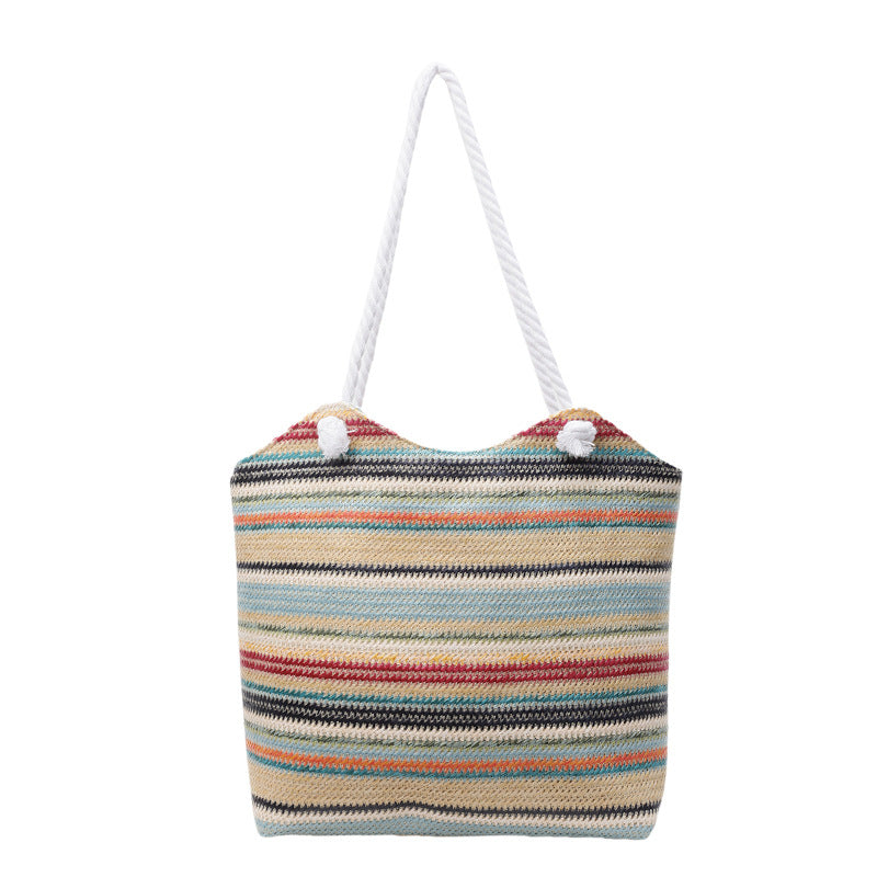 Spacious Striped Beach Tote Kalsten
