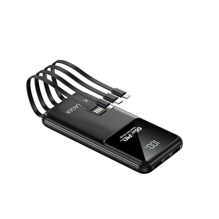 Multi-functional power bank with integrated charging cables and LCD display Kalsten