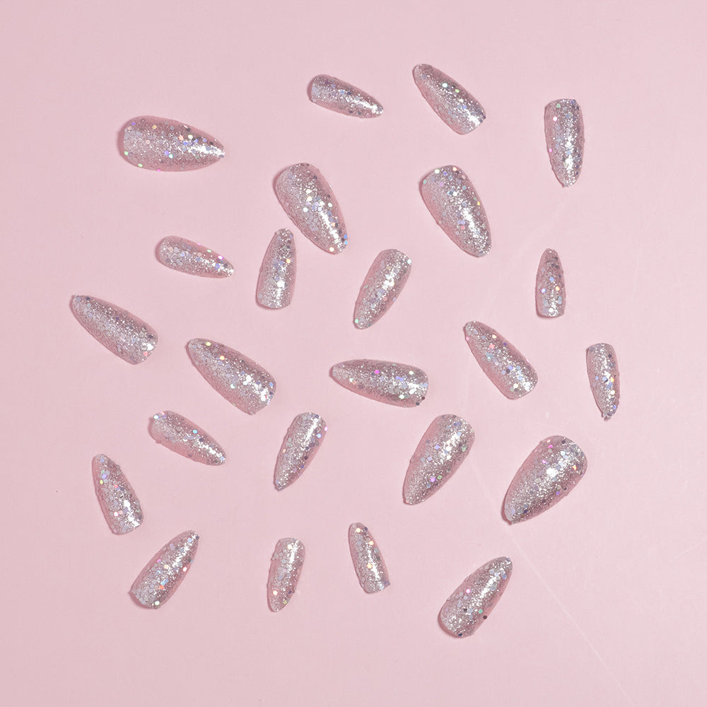 Sparkling Glittery Almond-Shape Press-On Nails Kalsten