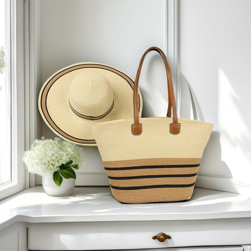 Beach bag with colorful stripes Kalsten