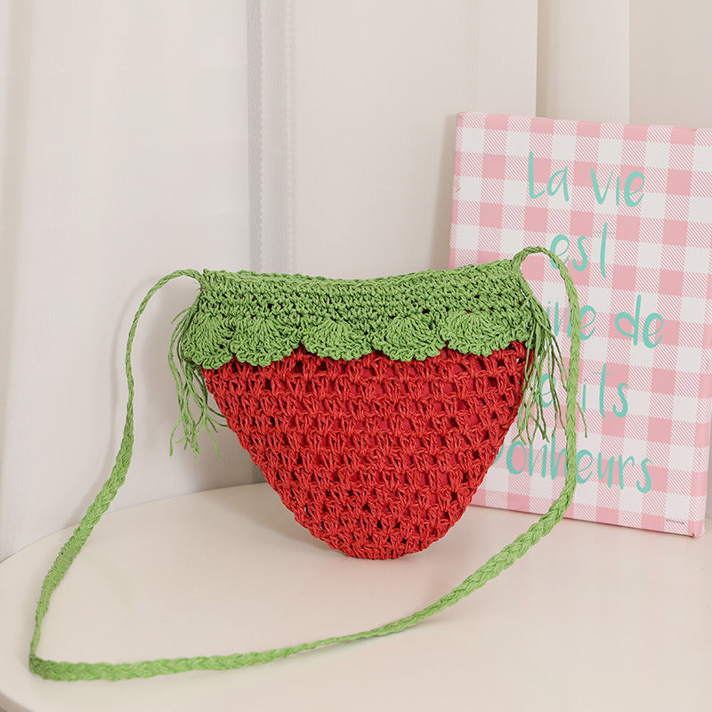 Handcrafted Shoulder Bag in Fruity Strawberry Design Kalsten