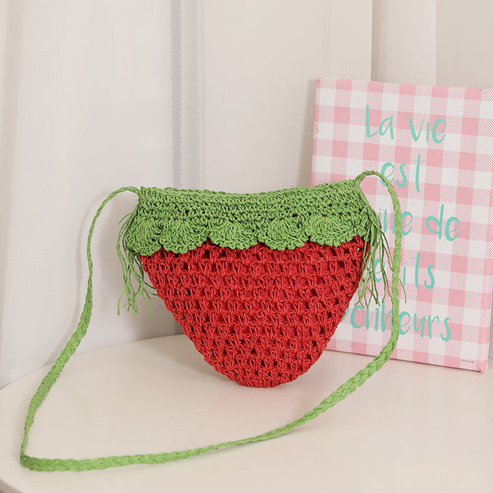 Handcrafted Shoulder Bag in Fruity Strawberry Design Kalsten