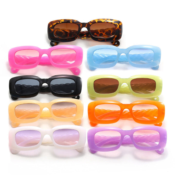Women's fashionable square sunglasses with unique twisted temple design Kalsten