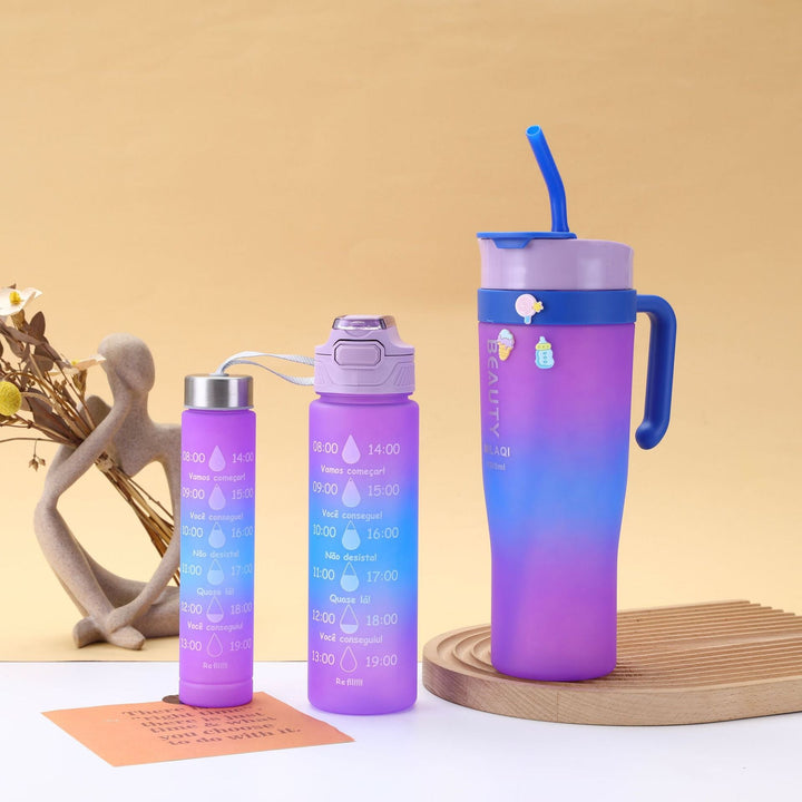 Ladies stylish and practical water bottle with design and time markings Kalsten
