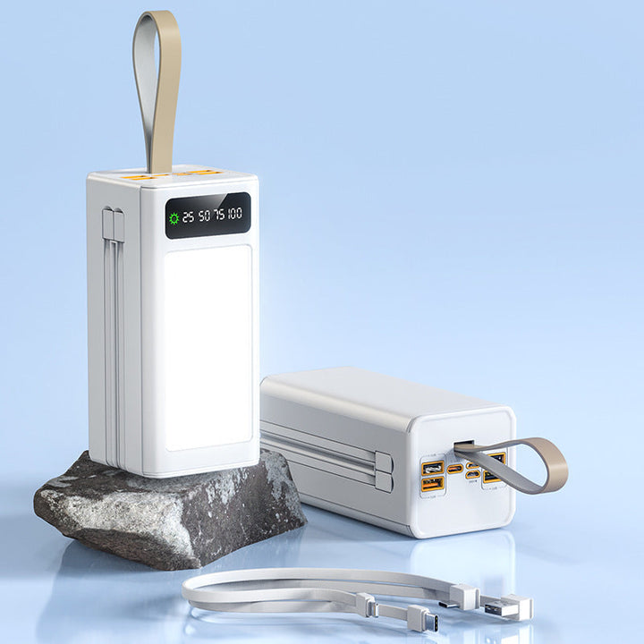 High-tech power bank with integrated LED lighting and multifunctional cable system Kalsten