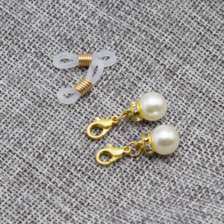Elegant Pearl and Crystal Eyewear Holder Kalsten