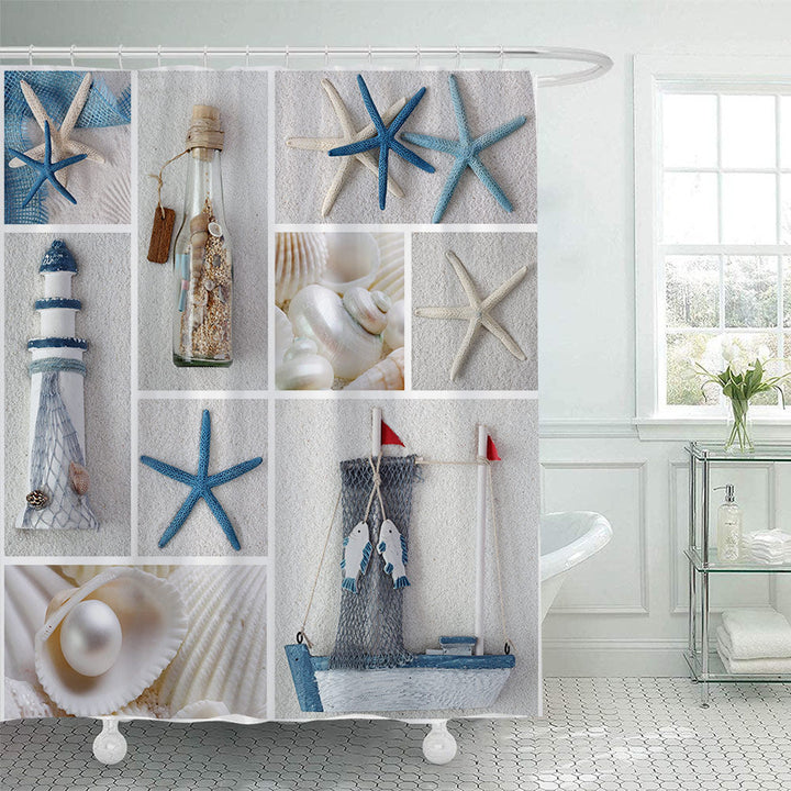 Coastal-themed Shower Curtain Kalsten