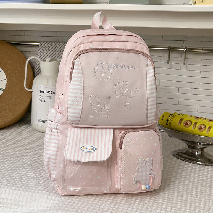 Cute Character-Themed Fabric School Backpack