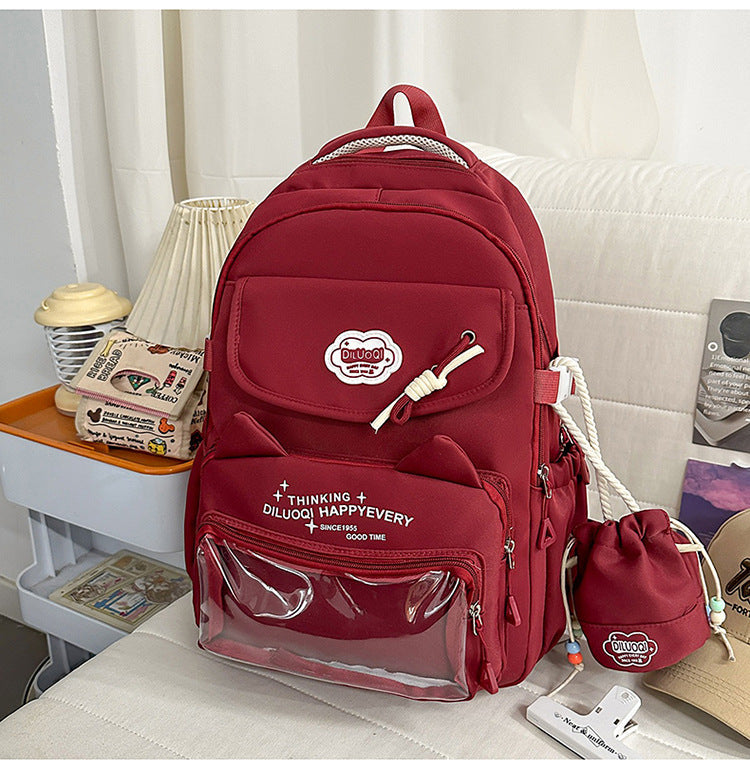 Cat-Designed Multi-Pocket School Backpack Kalsten