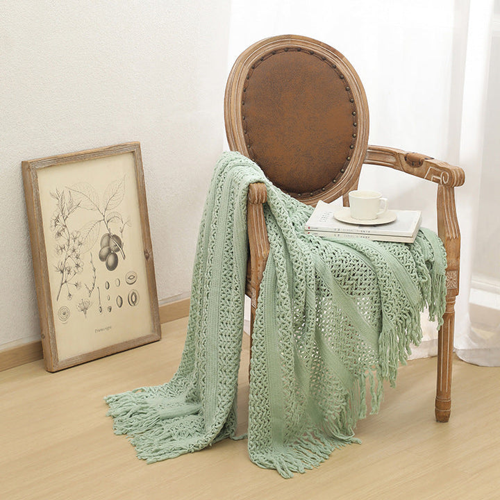 Women's Knit Blanket with Elegant Fringes Kalsten