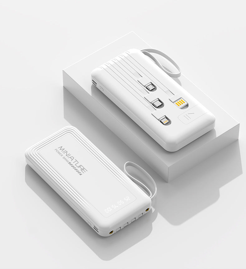 Compact power bank with integrated cables and digital charging display Kalsten