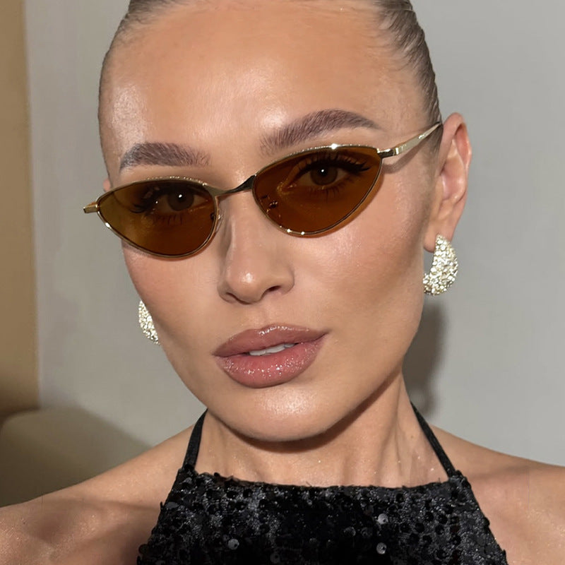 Ladies Cat-Eye Sunglasses with Rhinestone-Embellished Frame and Protective Lenses Kalsten