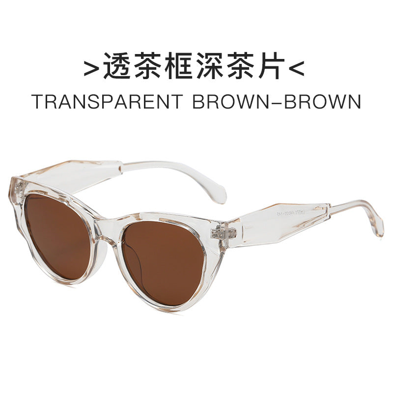 Women's Cat-Eye Sunglasses with Transparent Frame and Brown Lenses Kalsten