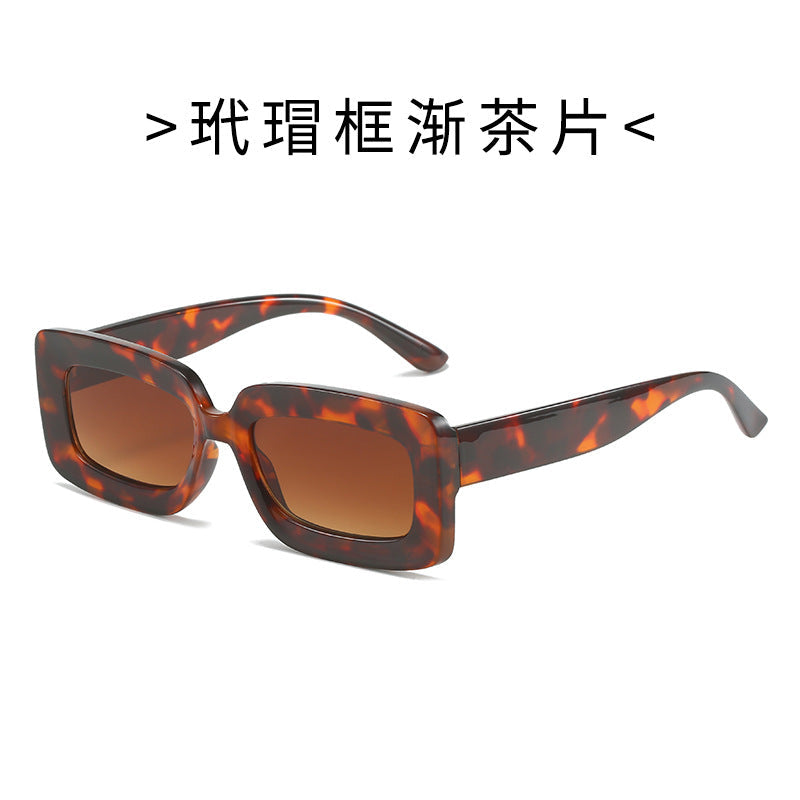 Women's Fashion Turtle Sunglasses with Rectangular Frame and Gradient Lenses Kalsten