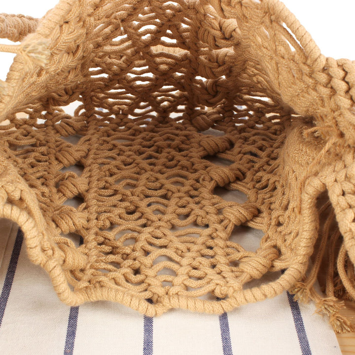 Macrame crossbody bag with fringes and inner pocket Kalsten
