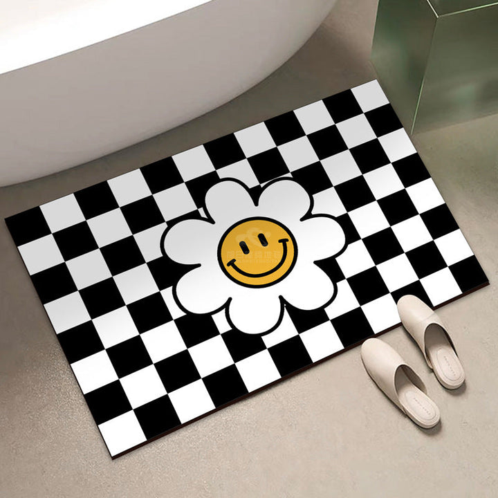 Playful Checkered Bath Mat Kalsten