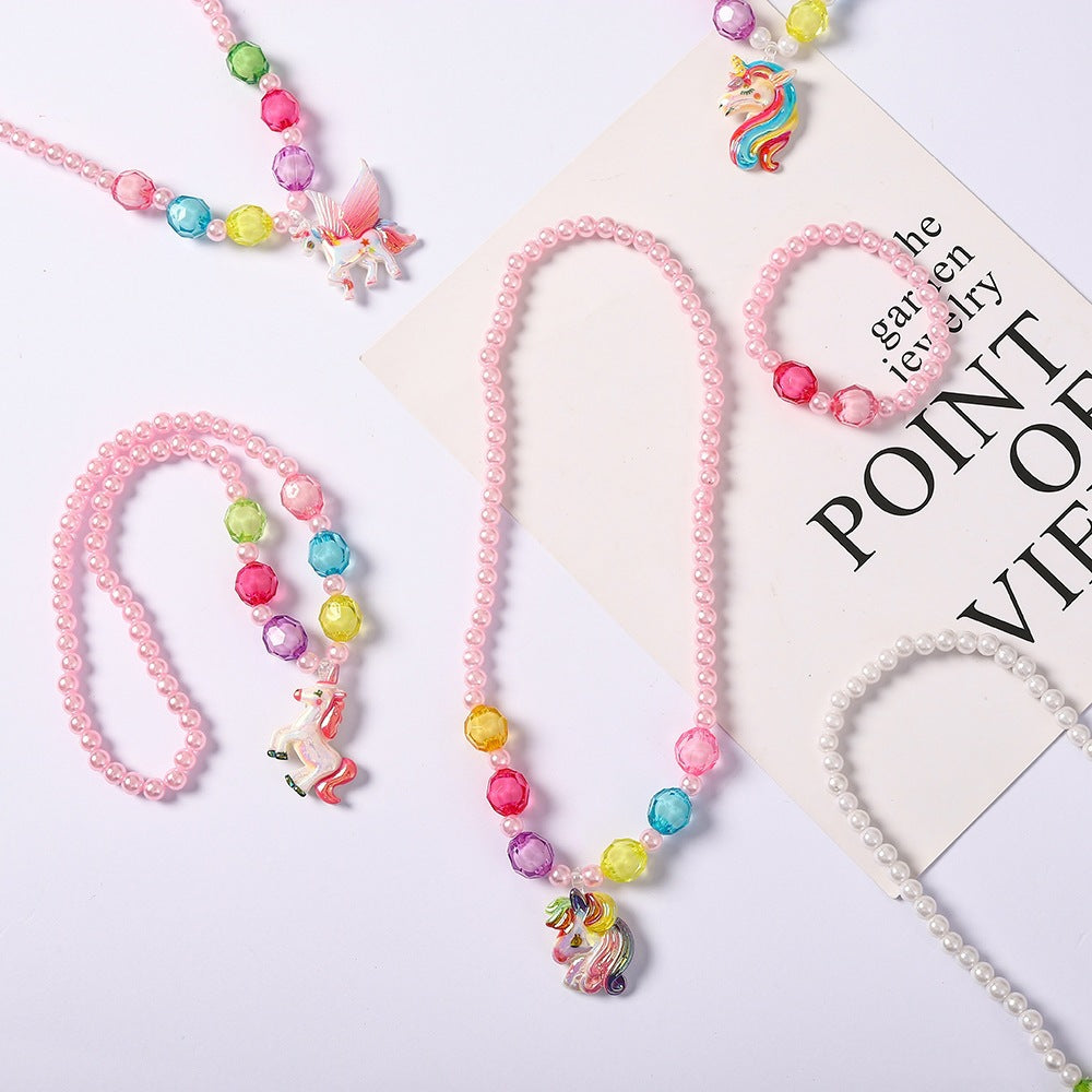 Playful jewelry set with unicorn pendant Kalsten