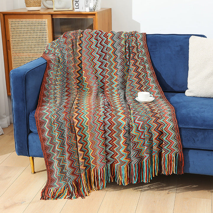 Ladies Decorative Zigzag Pattern Blanket Kalsten