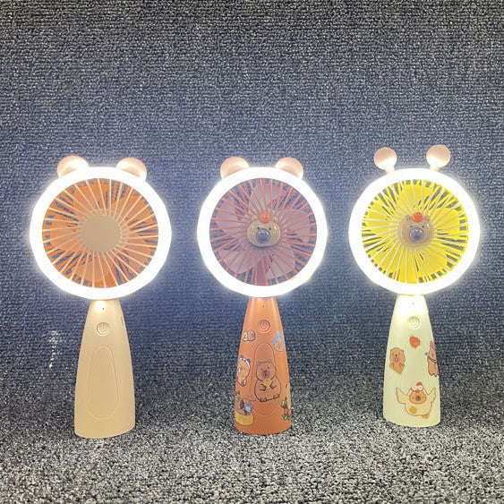 Unisex Portable Hand Fan with LED Lighting and Animal Design Kalsten