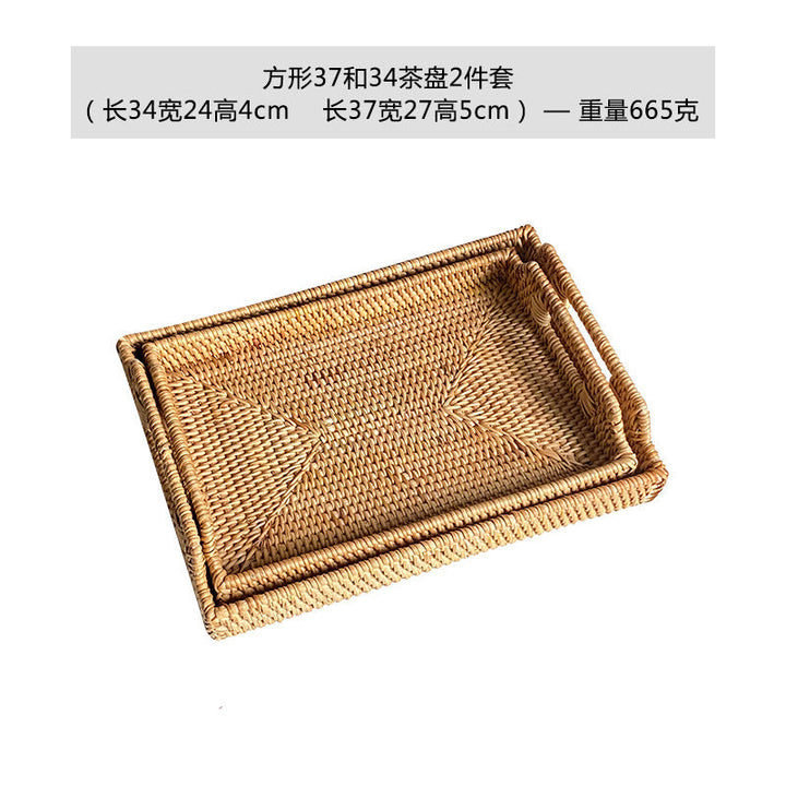 Women's rectangular serving tray made of woven natural material Kalsten