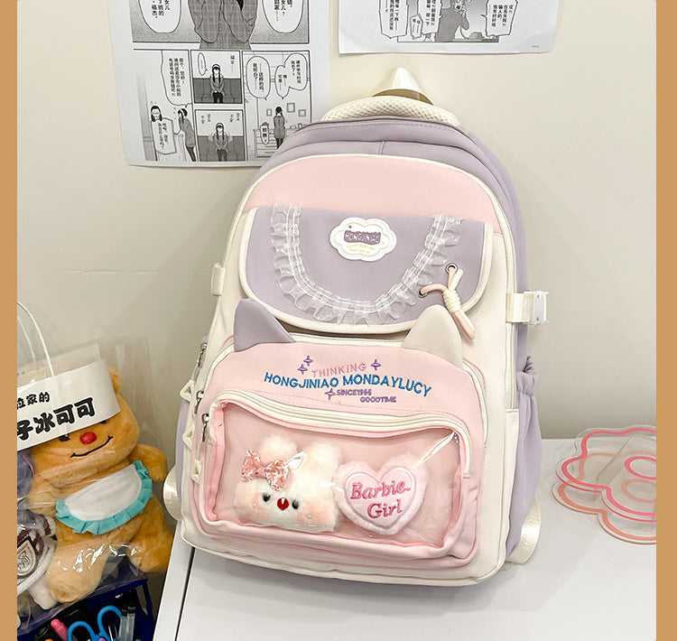 Cute Animal-Themed Transparent School Backpack