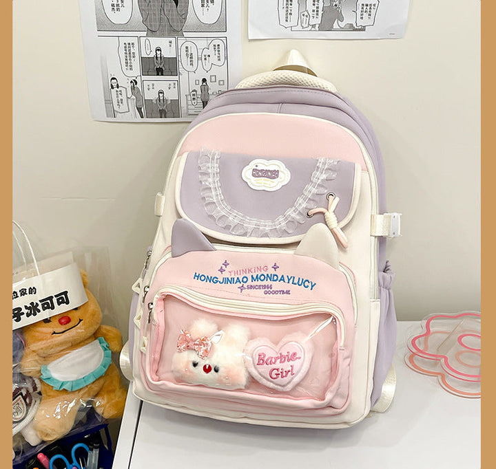Cute Animal-Themed Transparent School Backpack