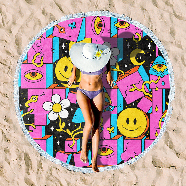 Rundstrand towel with unique sunset design Kalsten