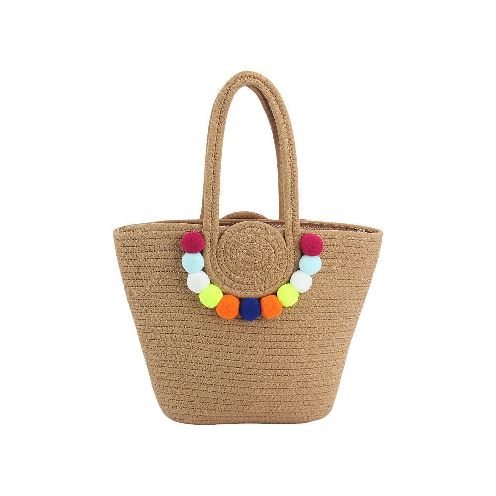 Beach bag with cheerful pom poms Kalsten