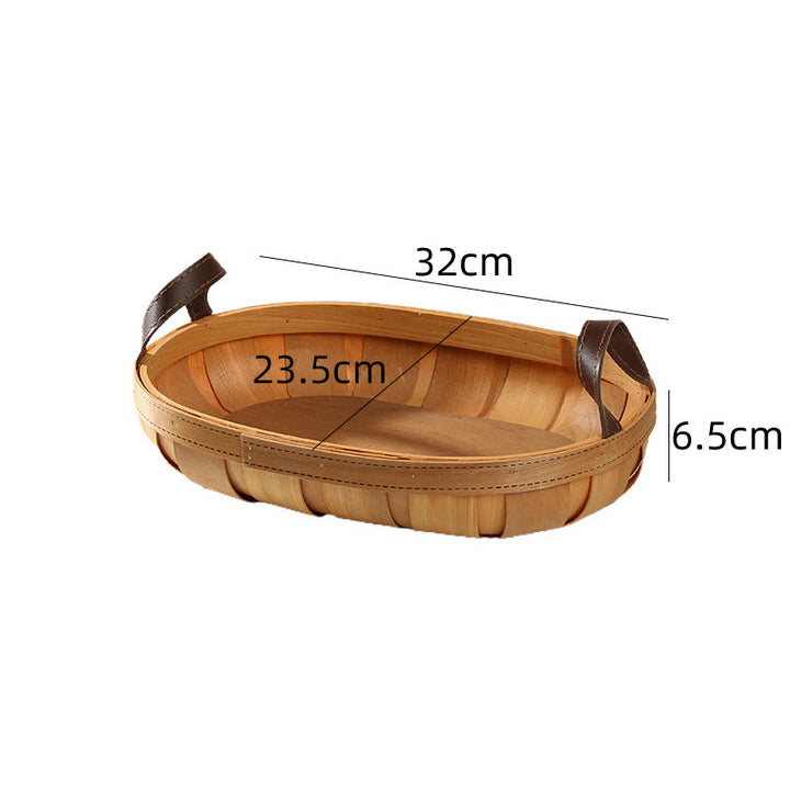 Unisex Handcrafted Basket with Leather Handles Kalsten