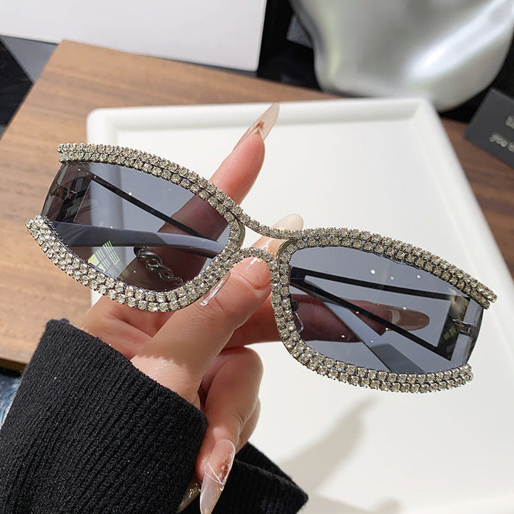 Women Cat-Eye Sunglasses with Sparkling Crystal Frame Kalsten