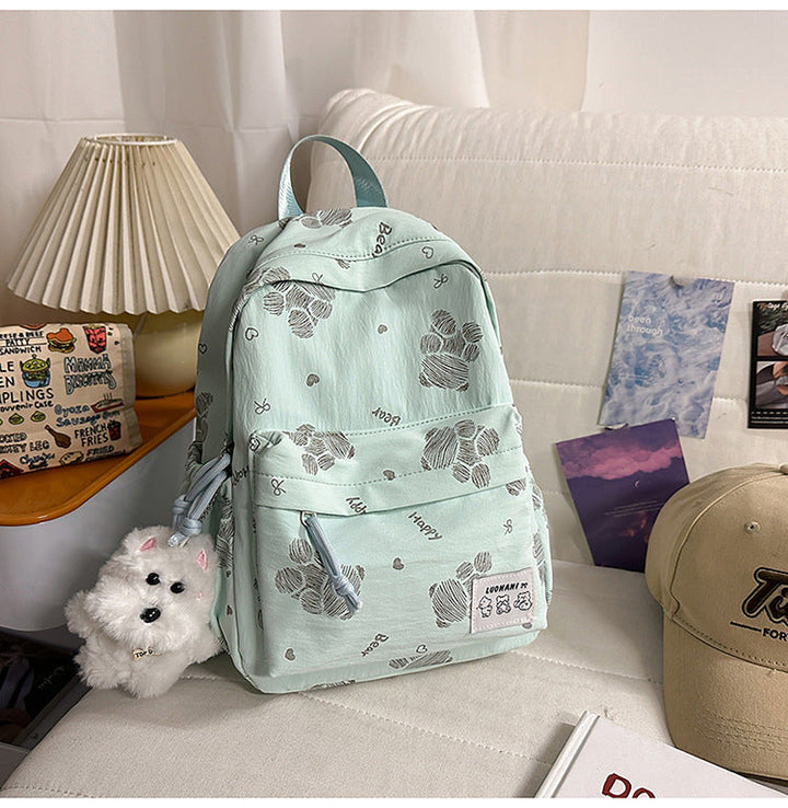 Cute Patterned Canvas School Backpack