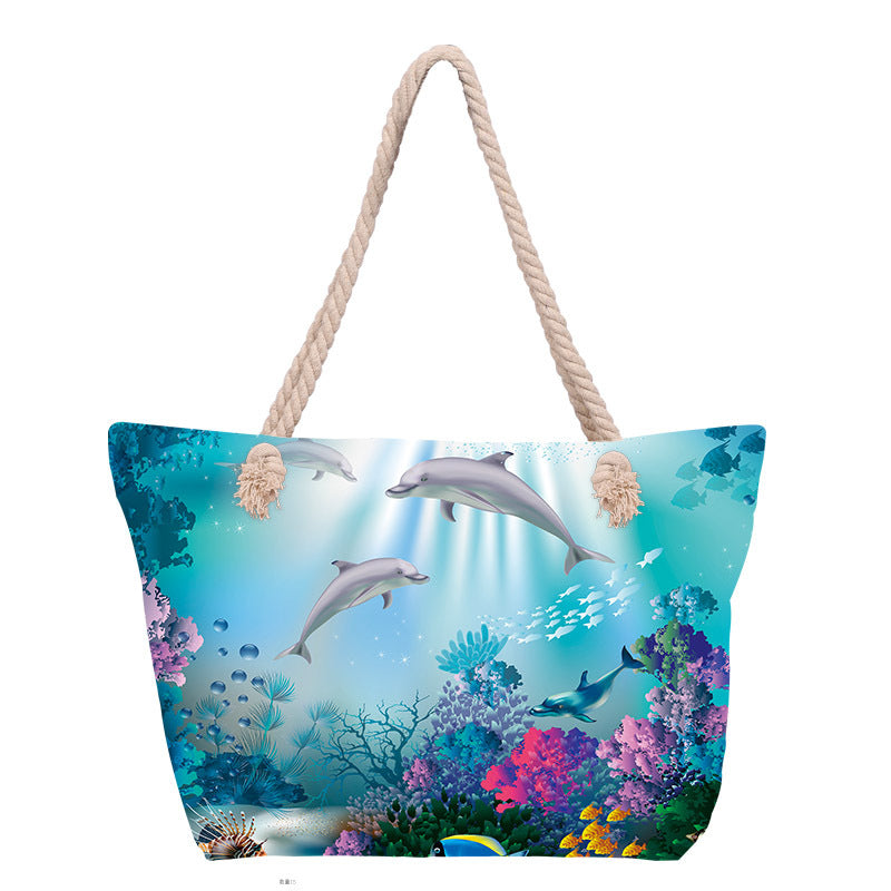 Beach bag with floral pattern Kalsten