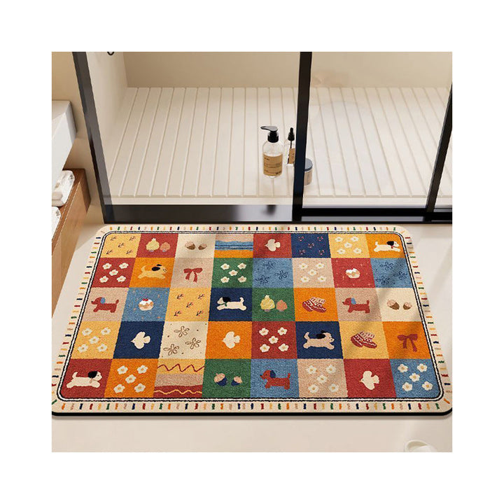 Colorful Geometric Bath Mat Kalsten