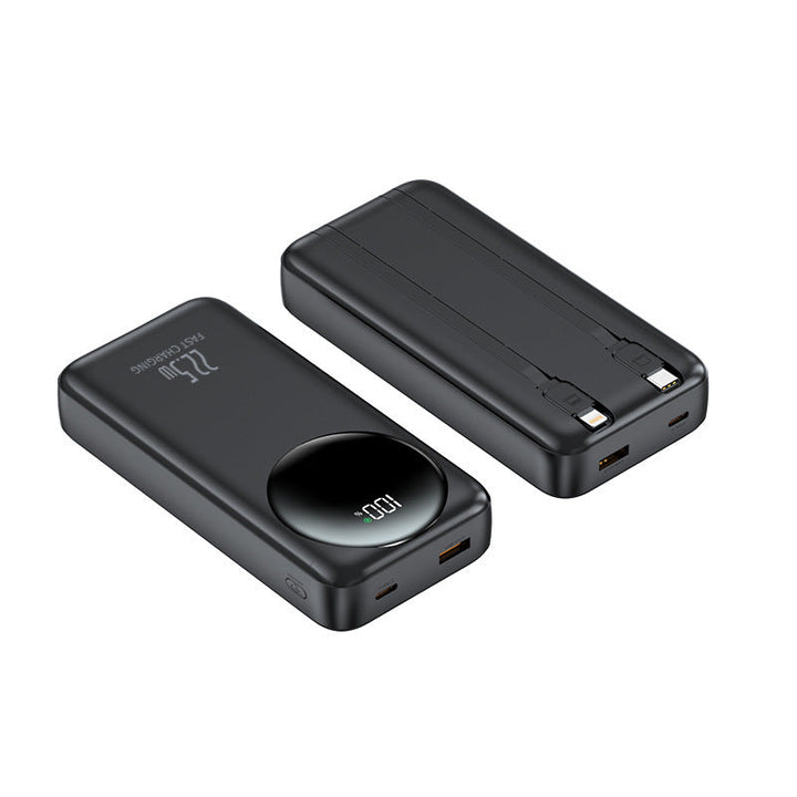Portable power bank with integrated cables and digital power display Kalsten