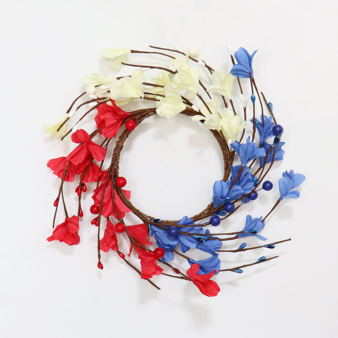 Unisex handmade flower crown for wall and door made of artificial flowers on a wicker base Kalsten