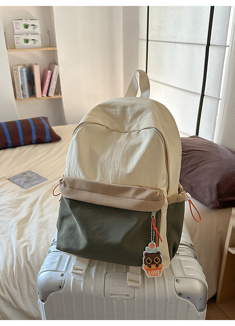 Contemporary Color-Block Travel School Backpack