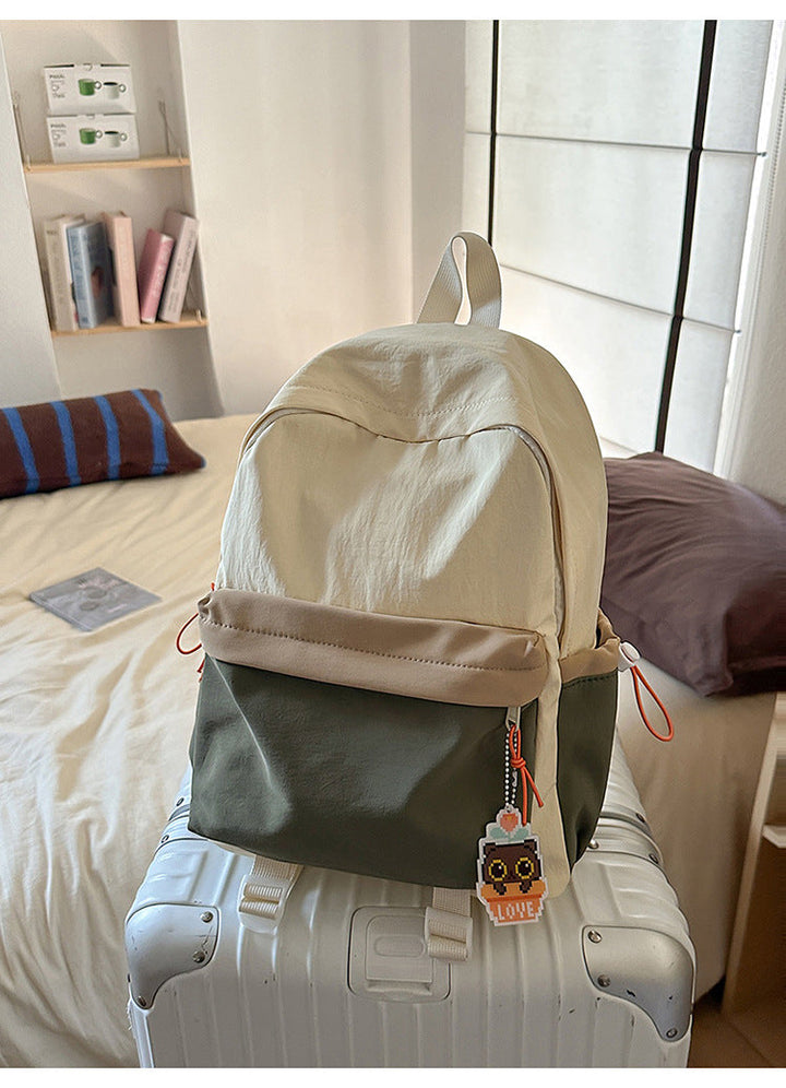 Contemporary Color-Block Travel School Backpack