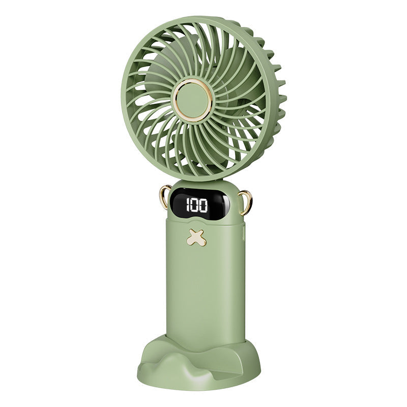 Cooling rechargeable handheld mini fan with digital battery display and cute desktop stand Kalsten