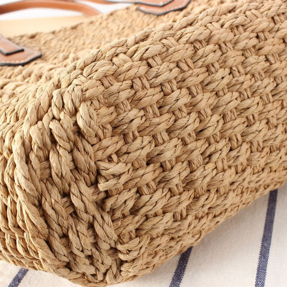 Basket bag with artificial leather handles Kalsten