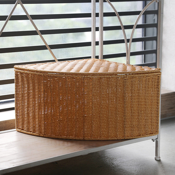 Corner Woven Storage Basket with Lid Kalsten