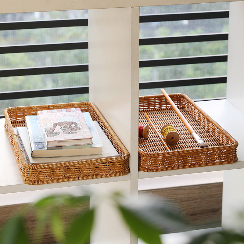 Unisex Rectangular Serving Basket made of handwoven natural material Kalsten