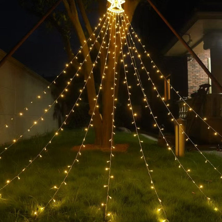 Decorative Star LED Wall Lamp With Warm Twinkle Tassel Fairy String Lights Kalsten