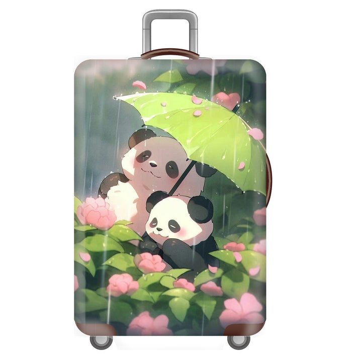 Unisex non-elastic suitcase cover for hard shell trolley with cute panda design, stretch protective cover with handle and wheel openings Kalsten