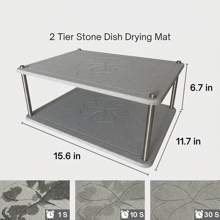 Two-Tier Stone Dish Drying Rack Kalsten
