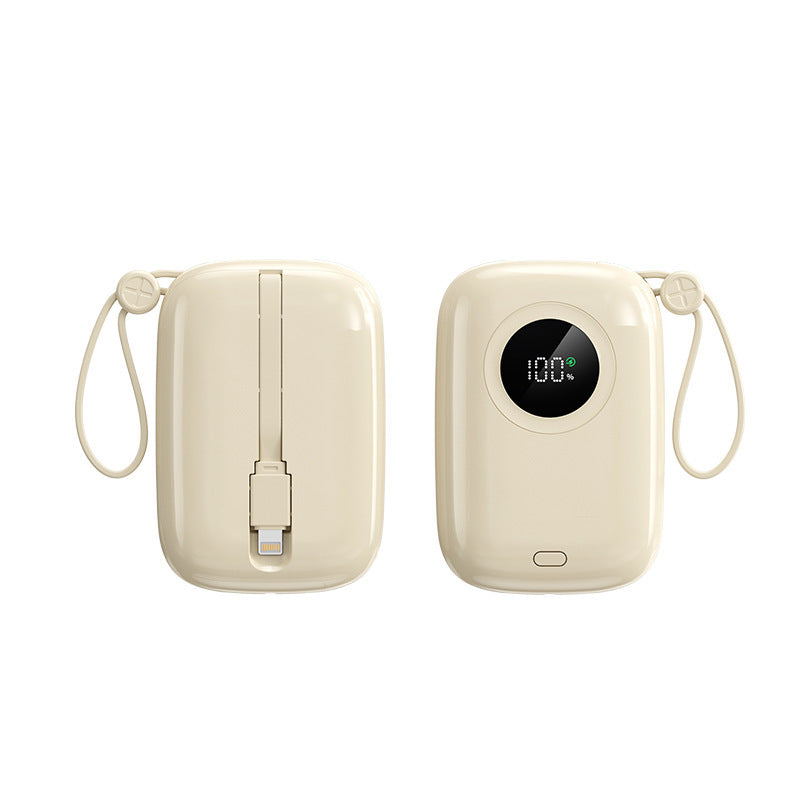 Compact and powerful power bank with digital charging display and integrated cable Kalsten