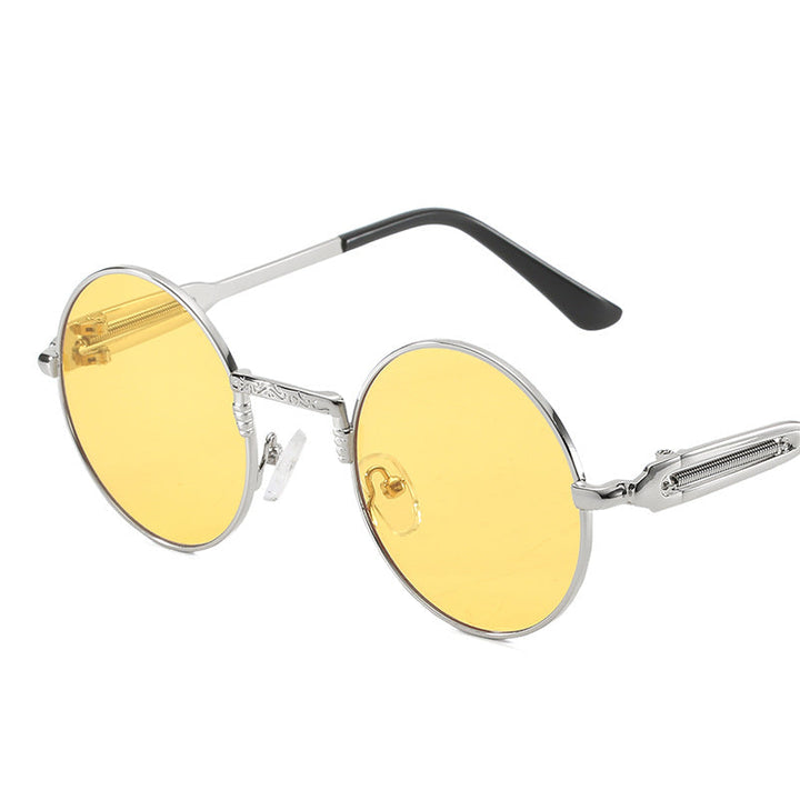 Women's round fashionable sunglasses with fine metal frame Kalsten
