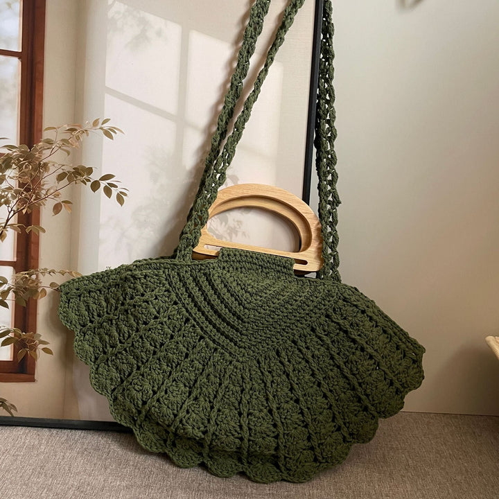 Hand-knotted Shoulder Bag Made of Cotton Kalsten