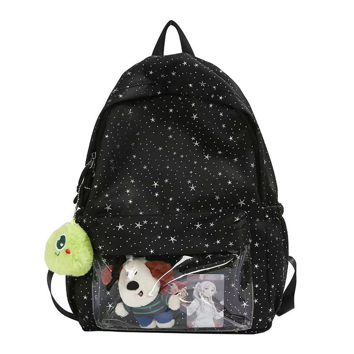 Transparent Pocketed Star-Pattern Backpack Kalsten