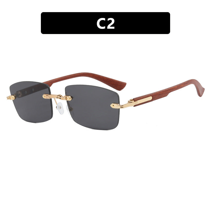 Women square sunglasses with wooden frame and gradient lenses Kalsten