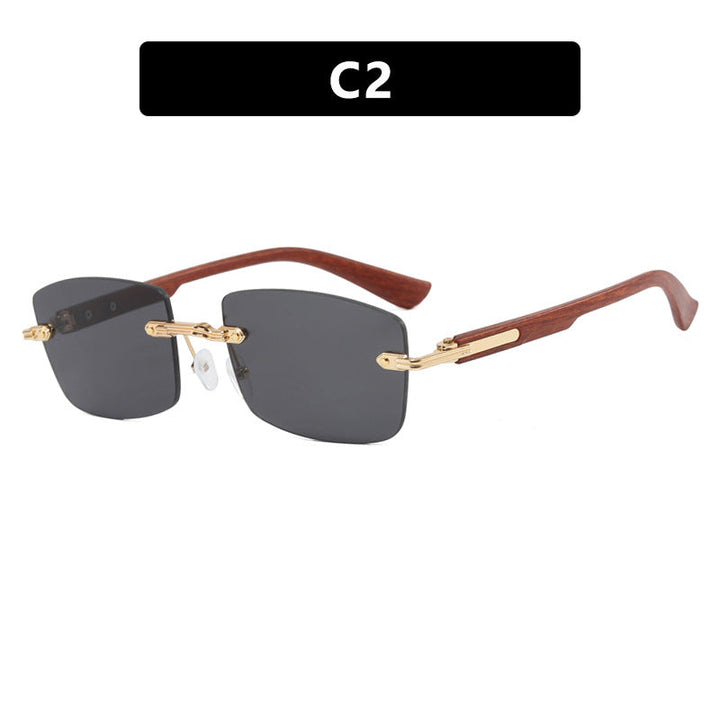 Women square sunglasses with wooden frame and gradient lenses Kalsten